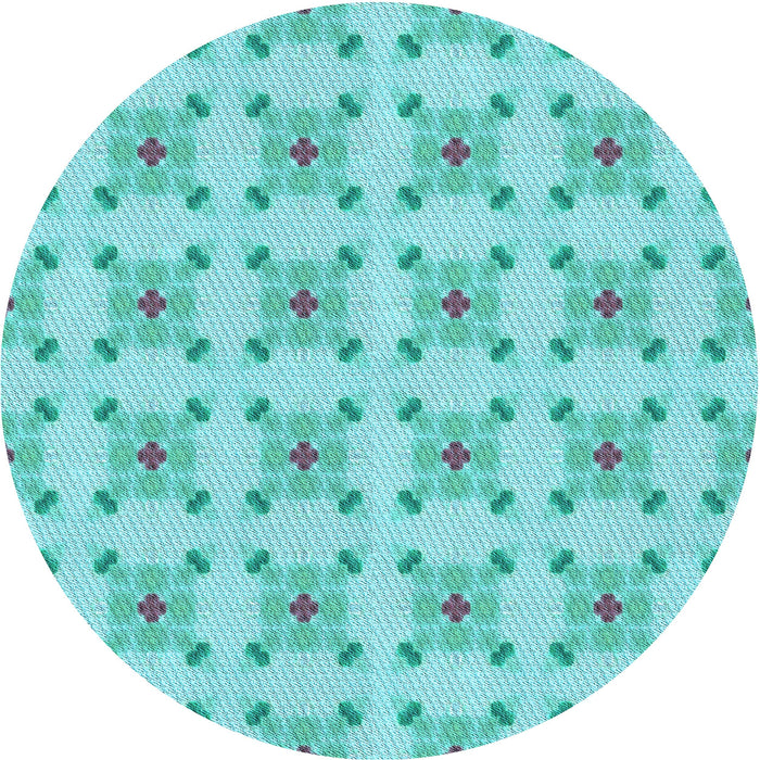 Square Machine Washable Transitional Turquoise Green Rug in a Living Room, wshpat3209lblu