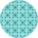 Square Machine Washable Transitional Turquoise Green Rug in a Living Room, wshpat3209lblu