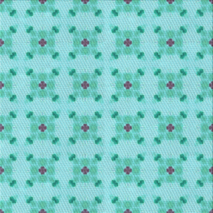 Round Machine Washable Transitional Turquoise Green Rug, wshpat3209lblu