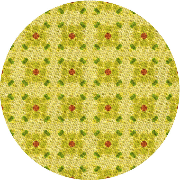 Square Machine Washable Transitional Yellow Rug in a Living Room, wshpat3209yw
