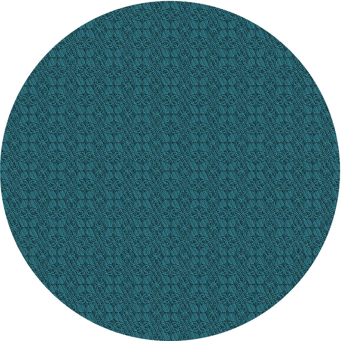 Square Machine Washable Transitional Medium Teal Green Rug in a Living Room, wshpat321lblu