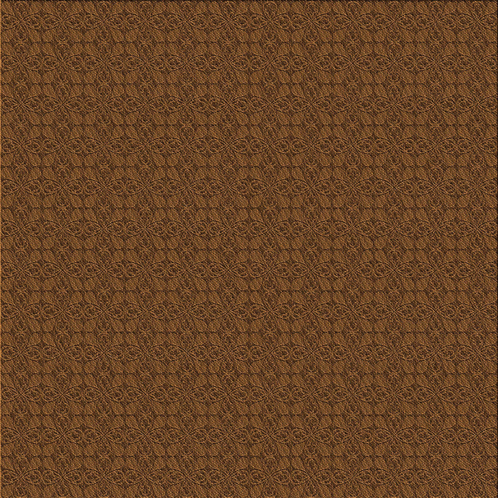 Round Patterned Mahogany Brown Rug, pat321org