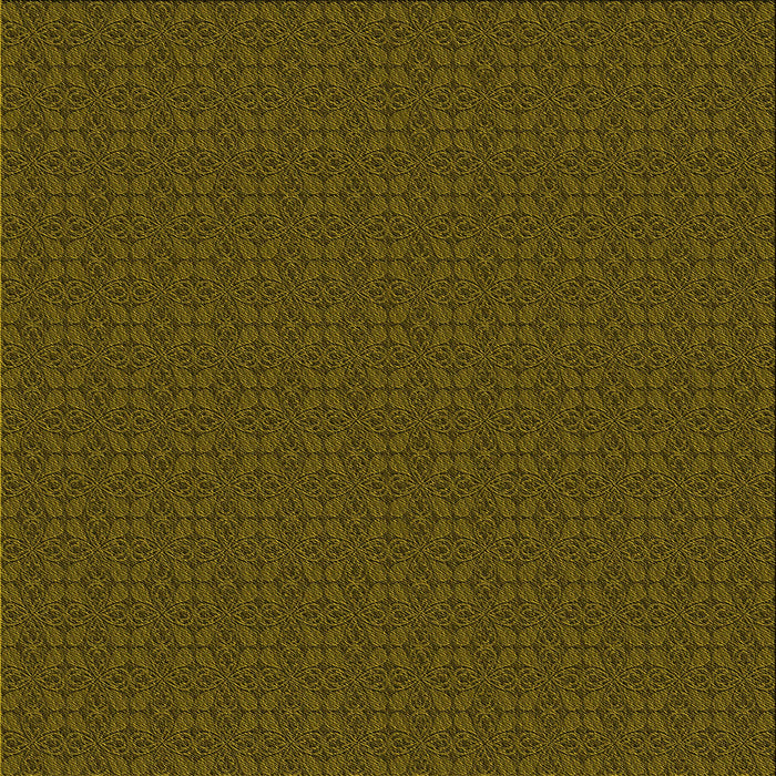 Round Patterned Dark Yellow Green Rug, pat321yw