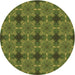 Square Machine Washable Transitional Dark Yellow Green Rug in a Living Room, wshpat3210brn