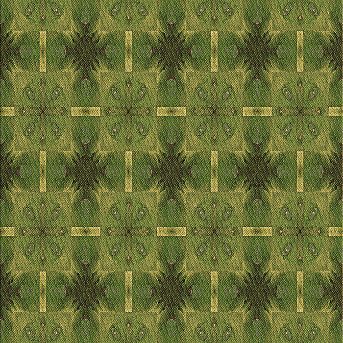 Patterned Dark Yellow Green Rug, pat3210brn