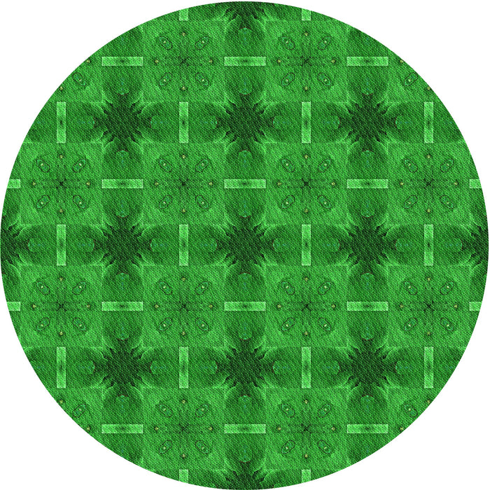 Square Patterned Green Rug, pat3210grn