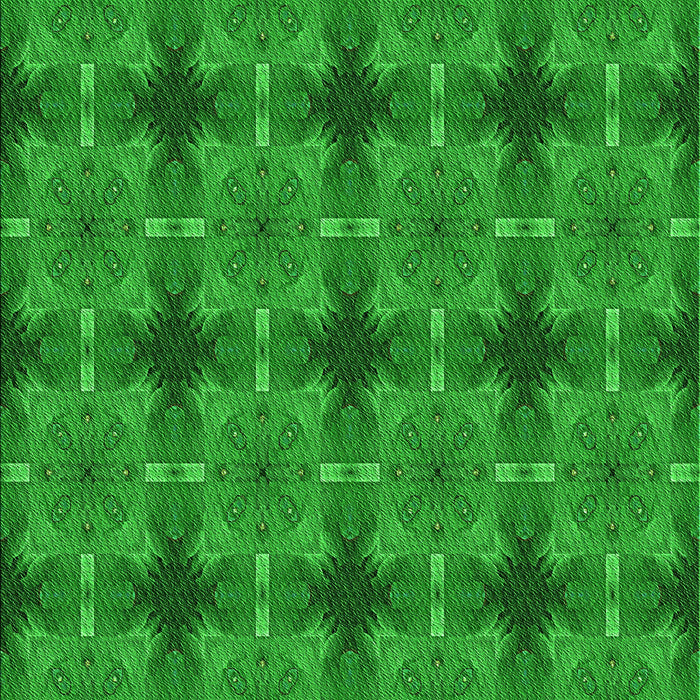 Machine Washable Transitional Green Rug, wshpat3210grn