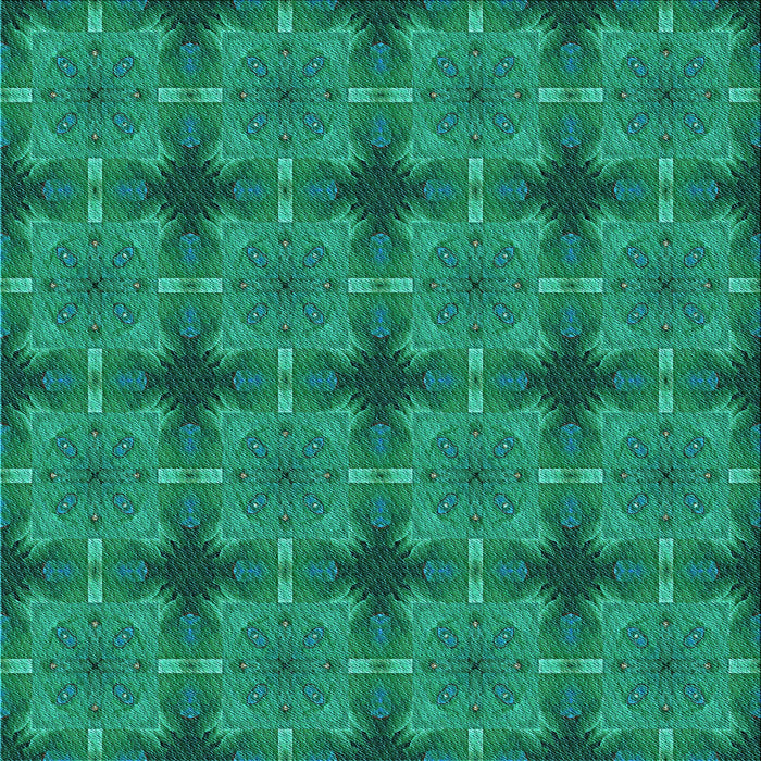 Round Patterned Medium Teal Green Rug, pat3210lblu