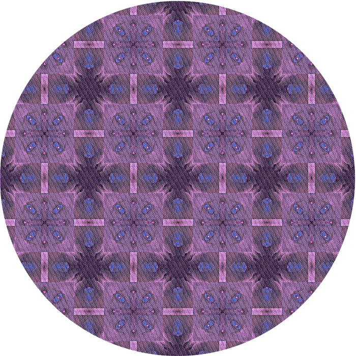 Square Patterned Purple Rug, pat3210pur