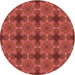 Square Patterned Red Rug, pat3210rd