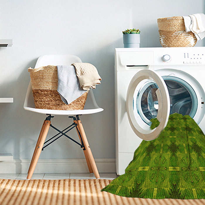 Machine Washable Transitional Green Rug in a Washing Machine, wshpat3210yw