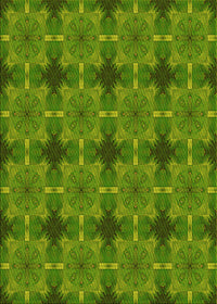 Machine Washable Transitional Green Rug, wshpat3210yw