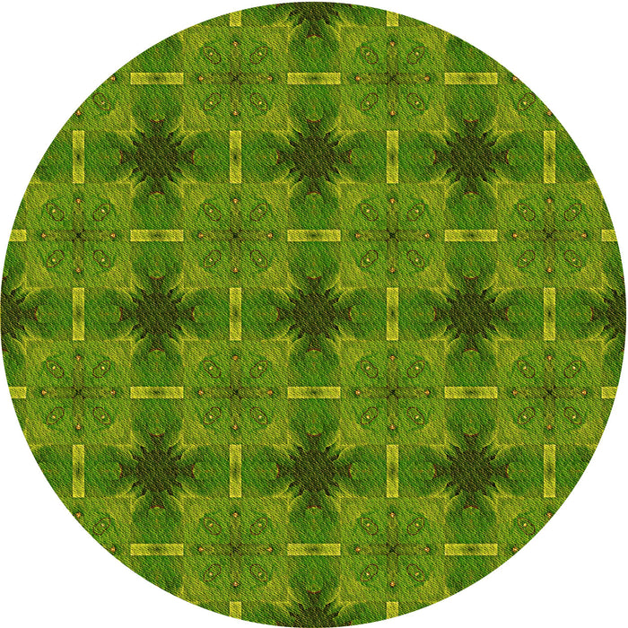 Square Patterned Green Rug, pat3210yw