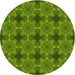 Square Patterned Green Rug, pat3210yw