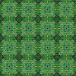 Square Patterned Deep Emerald Green Novelty Rug, pat3210