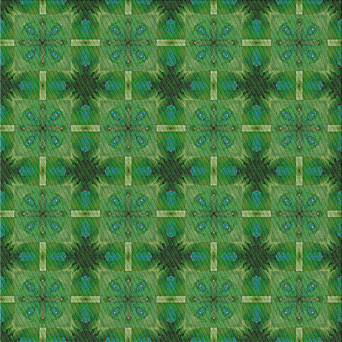 Square Patterned Deep Emerald Green Novelty Rug, pat3210