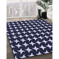 Patterned Light Purple Blue Rug, pat3211blu