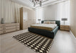 Patterned Brown Rug in a Bedroom, pat3211brn