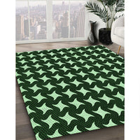 Patterned Black Rug, pat3211grn