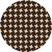 Square Patterned Black Brown Rug, pat3211org