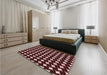 Patterned Dark Scarlet Red Rug in a Bedroom, pat3211rd