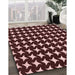 Machine Washable Transitional Dark Scarlet Red Rug in a Family Room, wshpat3211rd