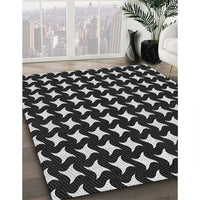 Patterned Dark Gray Novelty Rug, pat3211