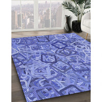 Patterned Sky Blue Rug, pat3212blu