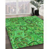 Patterned Forest Green Rug, pat3212grn