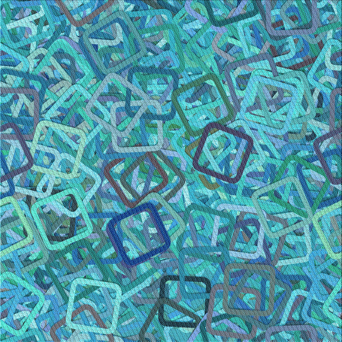 Round Patterned Blue Rug, pat3212lblu