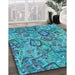 Machine Washable Transitional Blue Rug in a Family Room, wshpat3212lblu