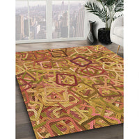 Patterned Mahogany Brown Rug, pat3212org