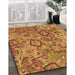 Patterned Mahogany Brown Rug in Family Room, pat3212org