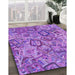 Patterned Purple Rug in Family Room, pat3212pur