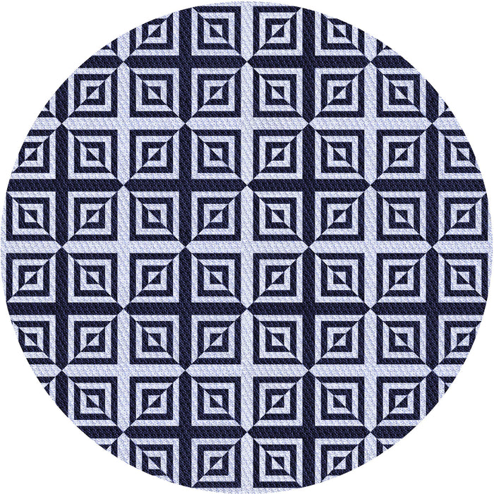 Square Patterned Night Blue Rug, pat3213blu