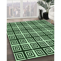 Patterned Light Green Rug, pat3213grn