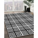 Patterned Charcoal Black Rug in Family Room, pat3213gry