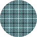 Square Patterned Blue Rug, pat3213lblu