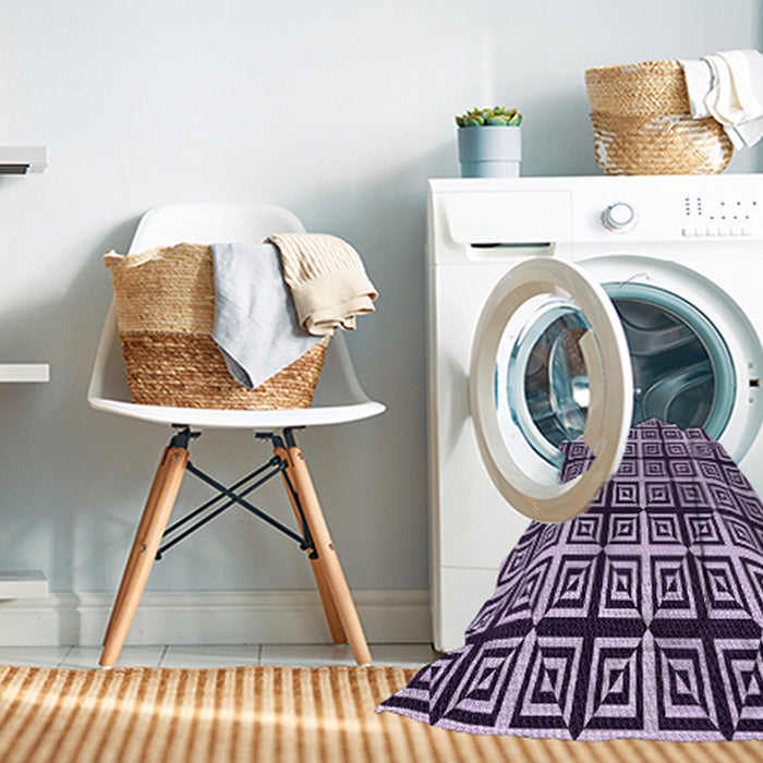 Machine Washable Transitional Dark Purple Rug in a Washing Machine, wshpat3213pur
