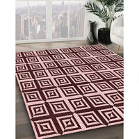 Patterned Baby Pink Rug, pat3213rd