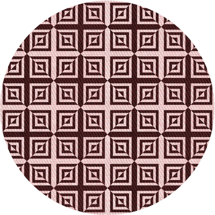 Square Patterned Baby Pink Rug, pat3213rd