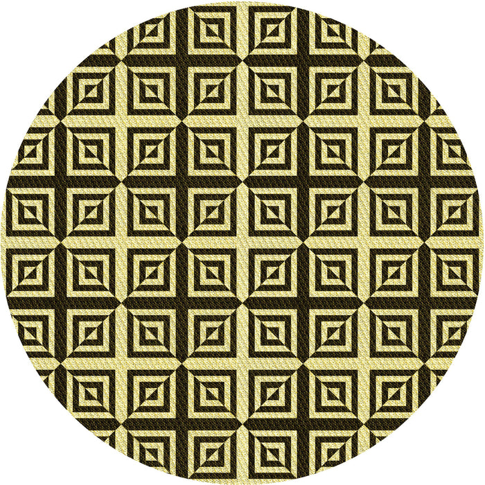 Square Patterned Black Brown Rug, pat3213yw