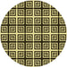 Square Patterned Black Brown Rug, pat3213yw