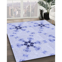 Patterned Lavender Blue Rug, pat3214blu