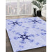 Patterned Lavender Blue Rug in Family Room, pat3214blu