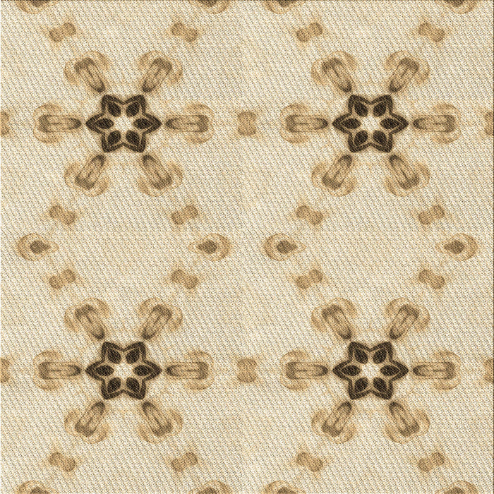 Round Patterned Golden Blonde Gold Rug, pat3214brn