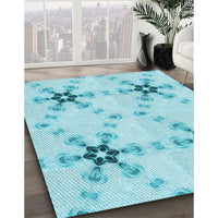 Patterned Blue Rug, pat3214lblu