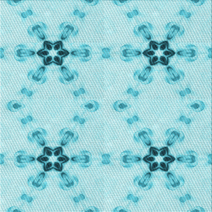 Round Machine Washable Transitional Blue Rug, wshpat3214lblu