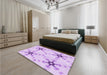 Patterned Purple Rug in a Bedroom, pat3214pur