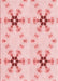 Machine Washable Transitional Light Red Pink Rug, wshpat3214rd